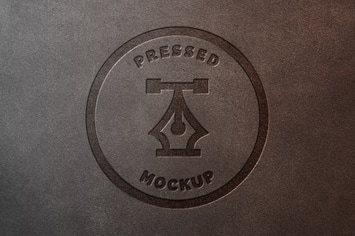 Pressed Leather Logo Mockup
