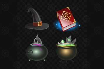 Witchcraft Elements - vector set of clip art