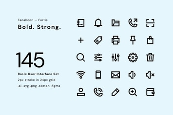 145 Basic UI Icon Set