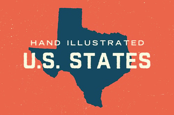 U.S. 50 States Map Shapes