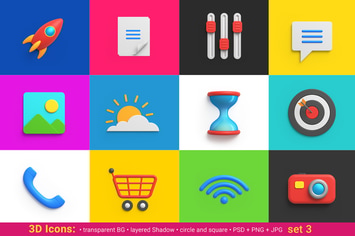icons pack 3D style Universal Friendly