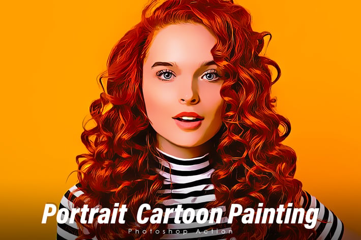 Portrait Cartoon Painting  Actions