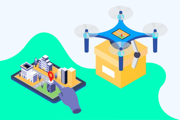 Shipping Drone Isometric Illustration