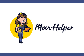Retro Moving Helper Girl - Moving Service Logo