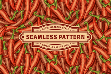Seamless Chili Pepper Pattern