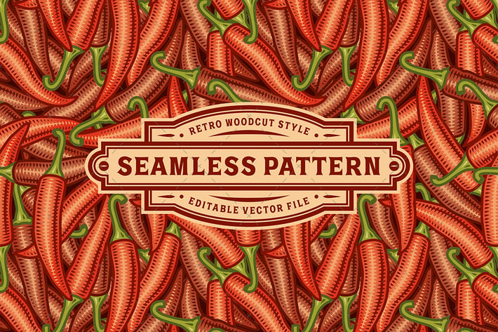 Seamless Chili Pepper Pattern