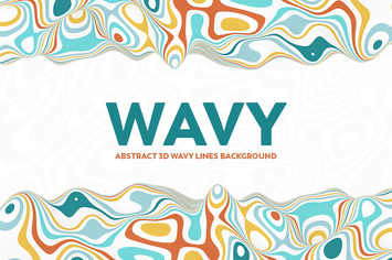 Abstract 3D Wavy Lines Background - Multi color