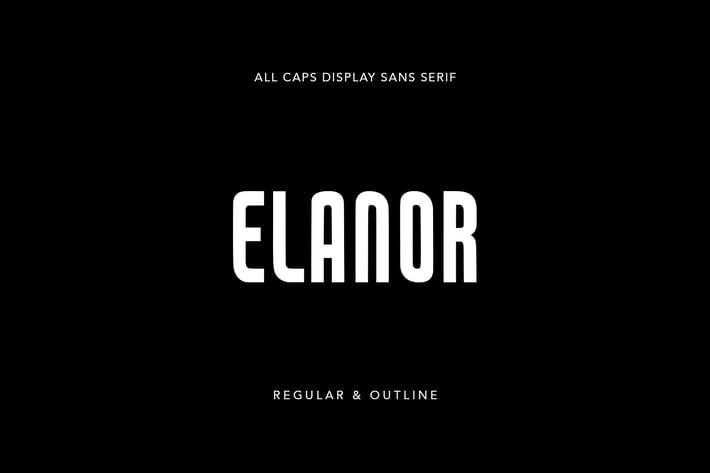 Elanor Display Sans Serif Regular Outline Font