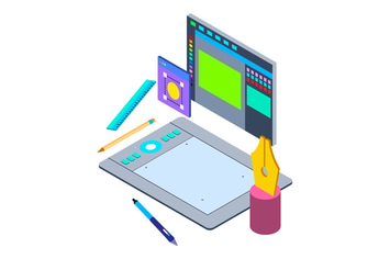 Digital Art Isometric Illustration