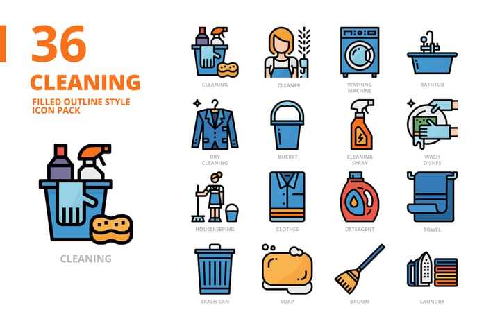 Cleaning Filled Outline Style