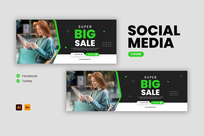 Promotion Facebook & Twitter Cover Template