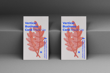 Vertical Business Card Mock-Up Template