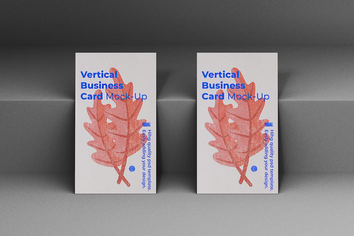 Vertical Business Card Mock-Up Template