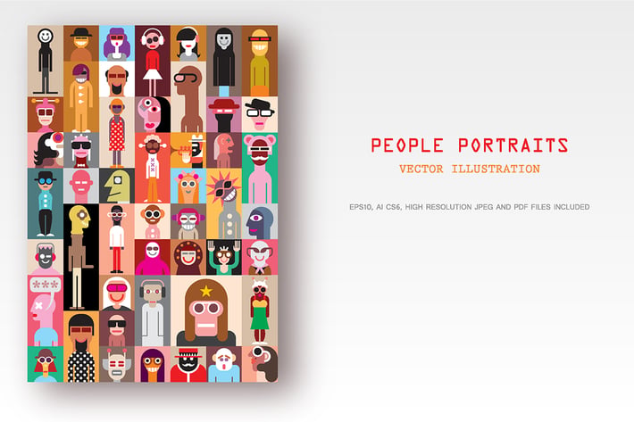 People Portraits vector illustration
