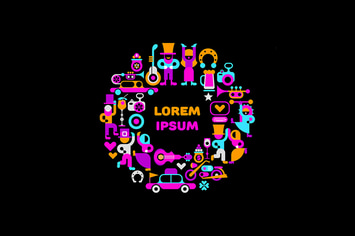 Round shape Festive background with dancing people