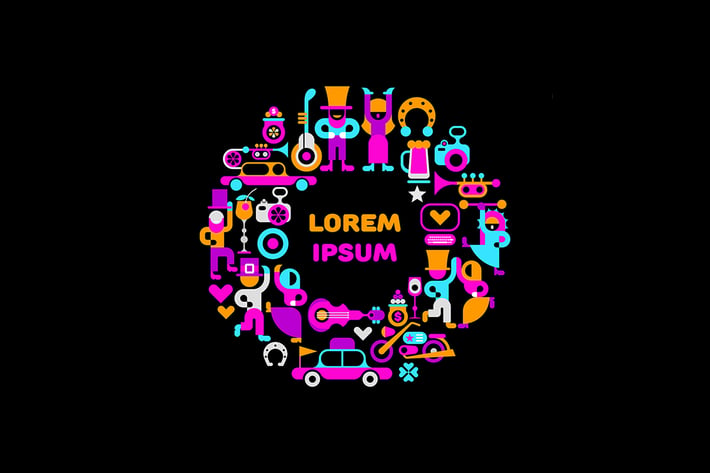 Round shape Festive background with dancing people