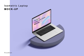 Isometric Macbook Mockup