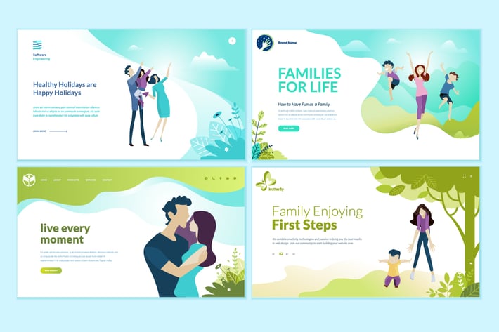 Set of Medical Web Page Design Templates