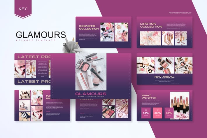 Glamours -  Cosmetic Keynote Template 