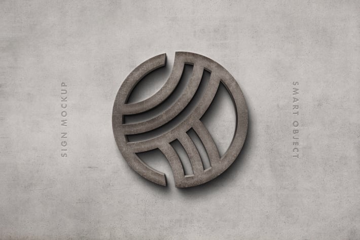Stone Sign Logo Mockup