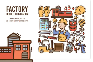 Factory Doodle Illustration