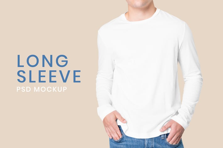 T-shirt psd mockup template long sleeve