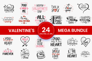 Valentine's Mega  Bundle SVG Cut Files for Crafter