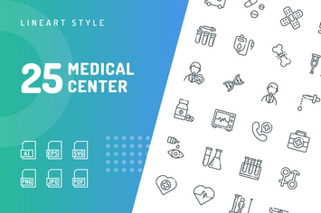 Medical Center Line Icons