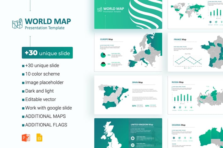 World Maps powerpoint Template 