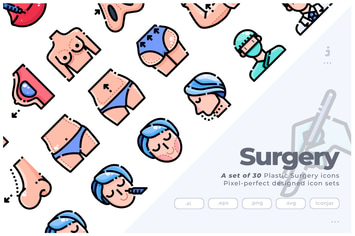 30 Plastic Surgery Icons