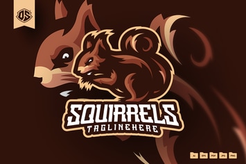 Squirrel Mascot Logo Template