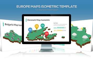 Europe Maps Isometric & Legends For Keynote