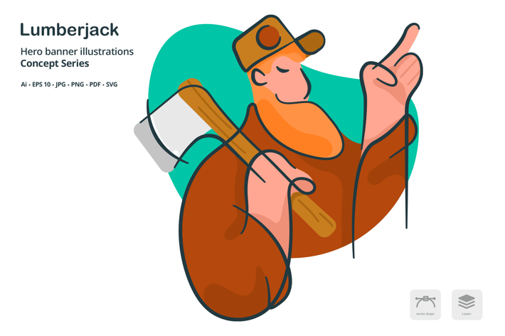 Lumberjack Occupation Vector Illustration