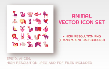 Animal vector icon set