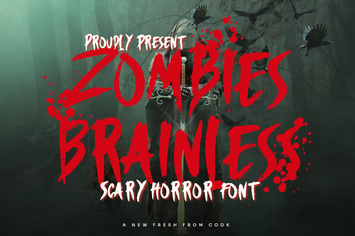 Zombies Brainless - Scary Horror Font
