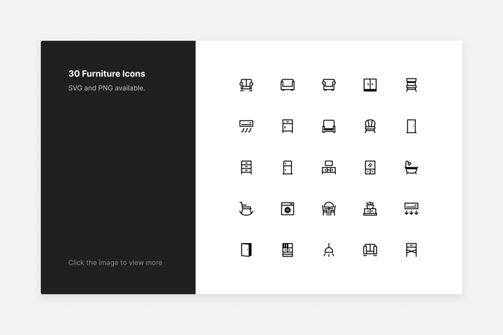 Furniture Icons - Line style