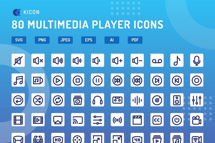 Kicon - Multimedia Player Icons