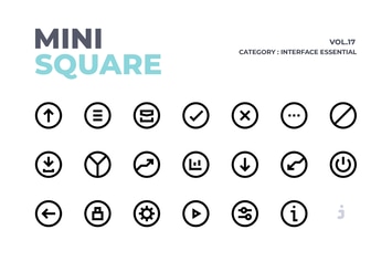 Mini square - 100 Interface Essential Icons