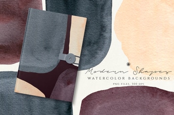 Watercolor Backgrounds Modern Shapes