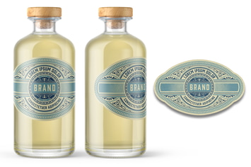 Vintage Gin Label Packaging Layout 