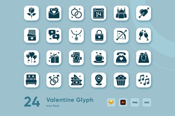 24 Valentine Glyph Icon