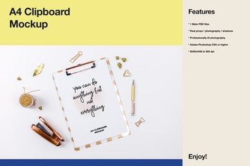 A4 Clipboard Mockup