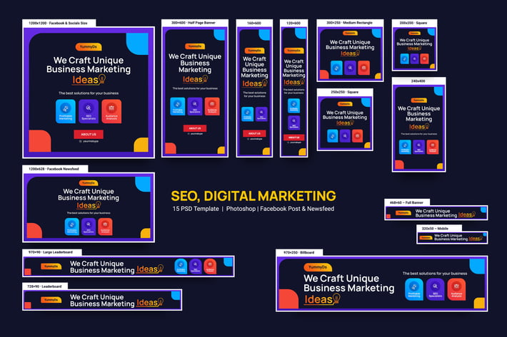 SEO, Digital Marketing Banners Ad