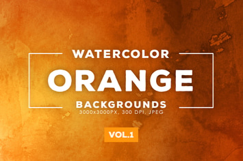Orange Watercolor Backgrounds Vol.1