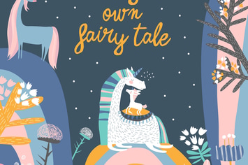 Cute magic frame composed of unicorns,rainbow and 