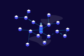 Blockchain Platform Isometric Illustration
