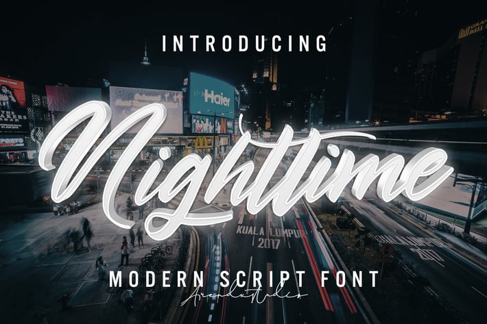 Nighttime - Modern Script Font