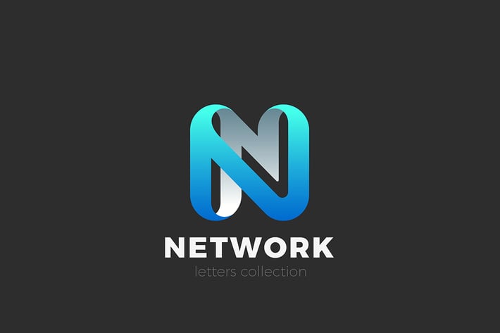 Letter N Logo design 3D Ribbon style