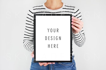 Black poster & picture frame mockup