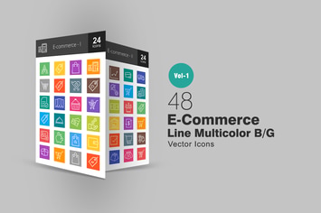48 Ecommerce Line Multicolor Icons